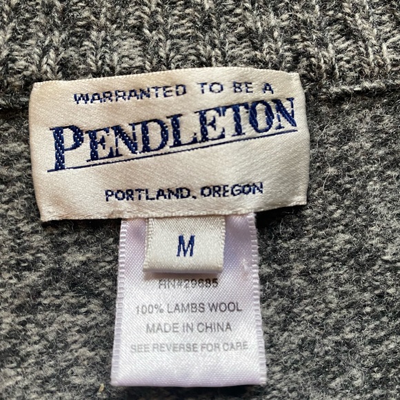 Pendleton zip front vest 100% lambs Wool Grey Size M - Picture 3 of 3
